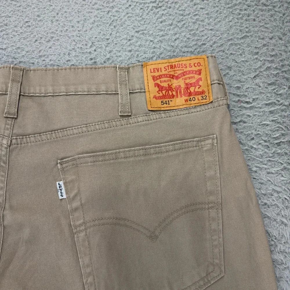 Levi's 541 Athletic Fit Jeans Mens 40x32 Khaki Tan Stretch Denim Pants Casual